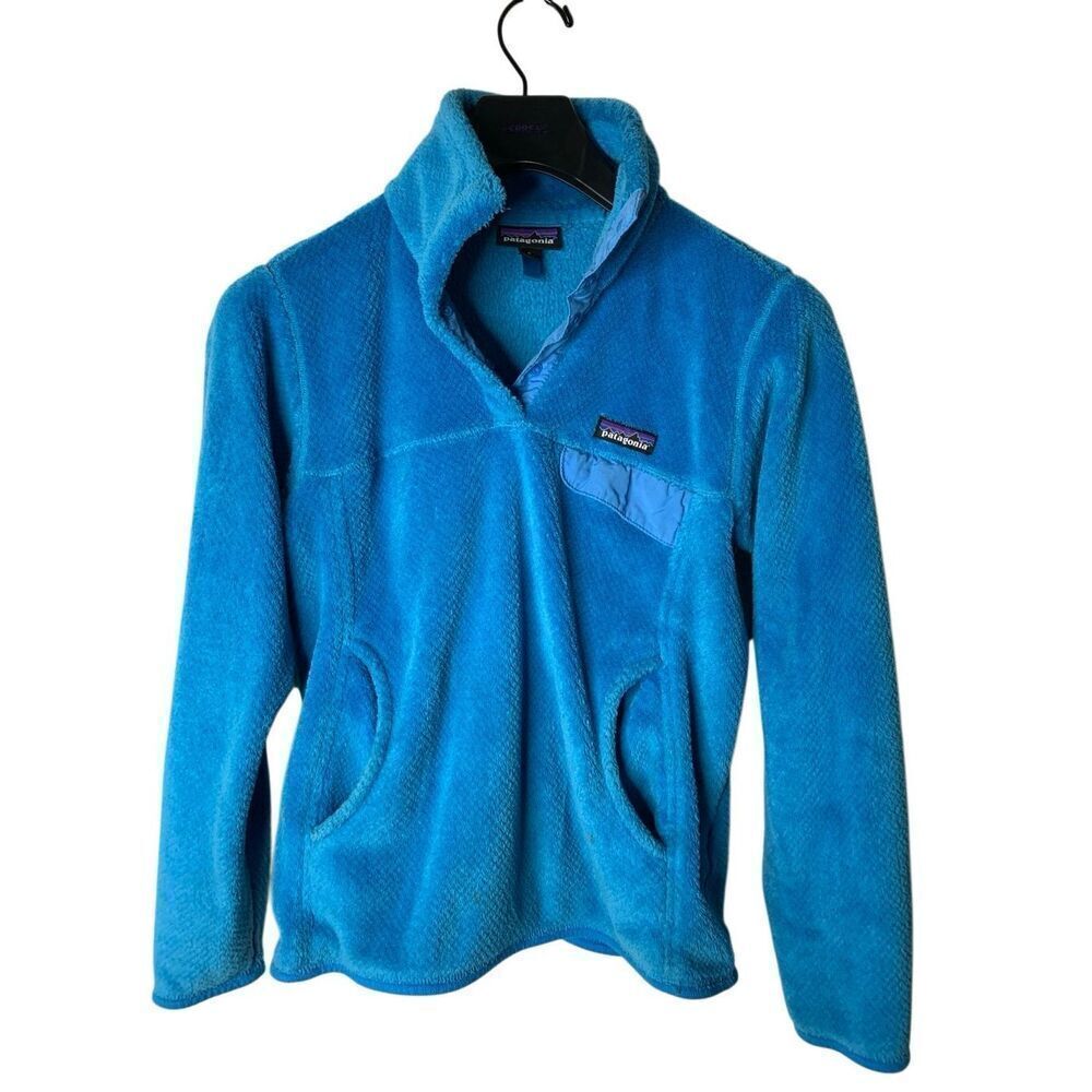 Patagonia Retool Snap T Fleece sweatshirt pullover blue women's size small 25442